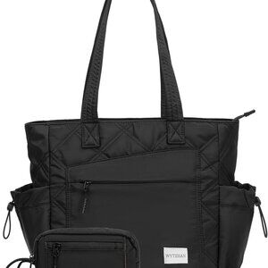 Women Tote Bag Puffer Lightweight Quilted Zipper Travel Work College